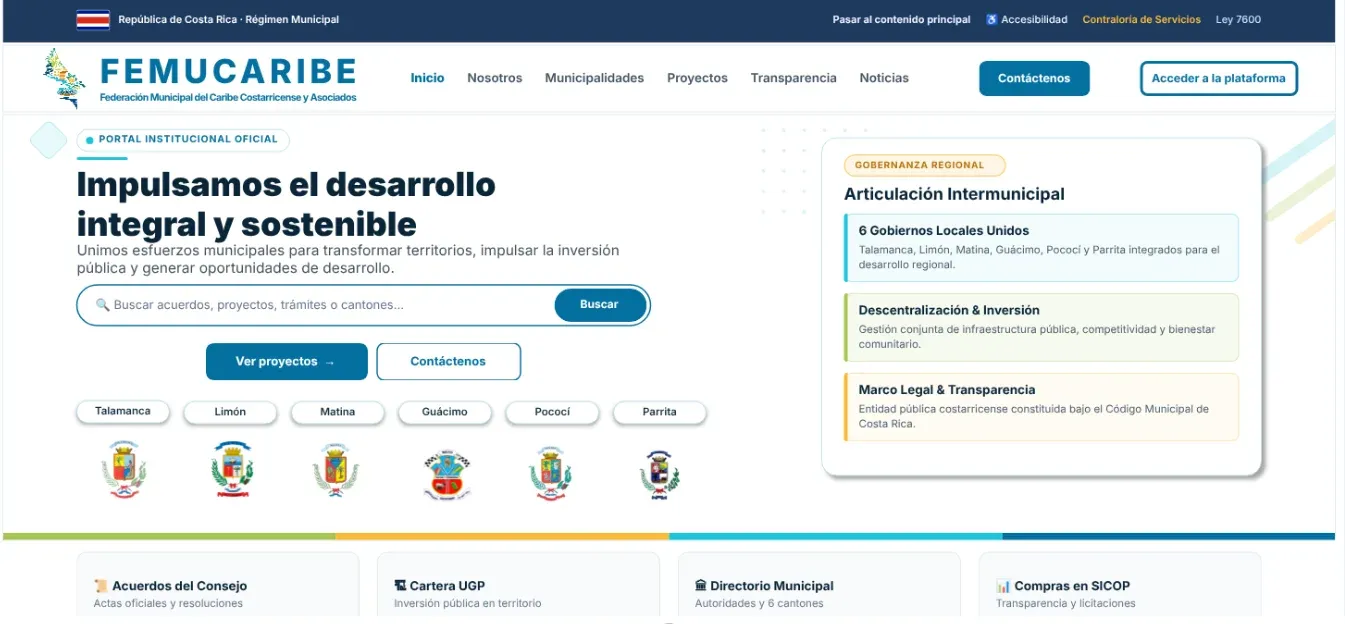 Proyecto: FEMUCARIBE — Sitio institucional